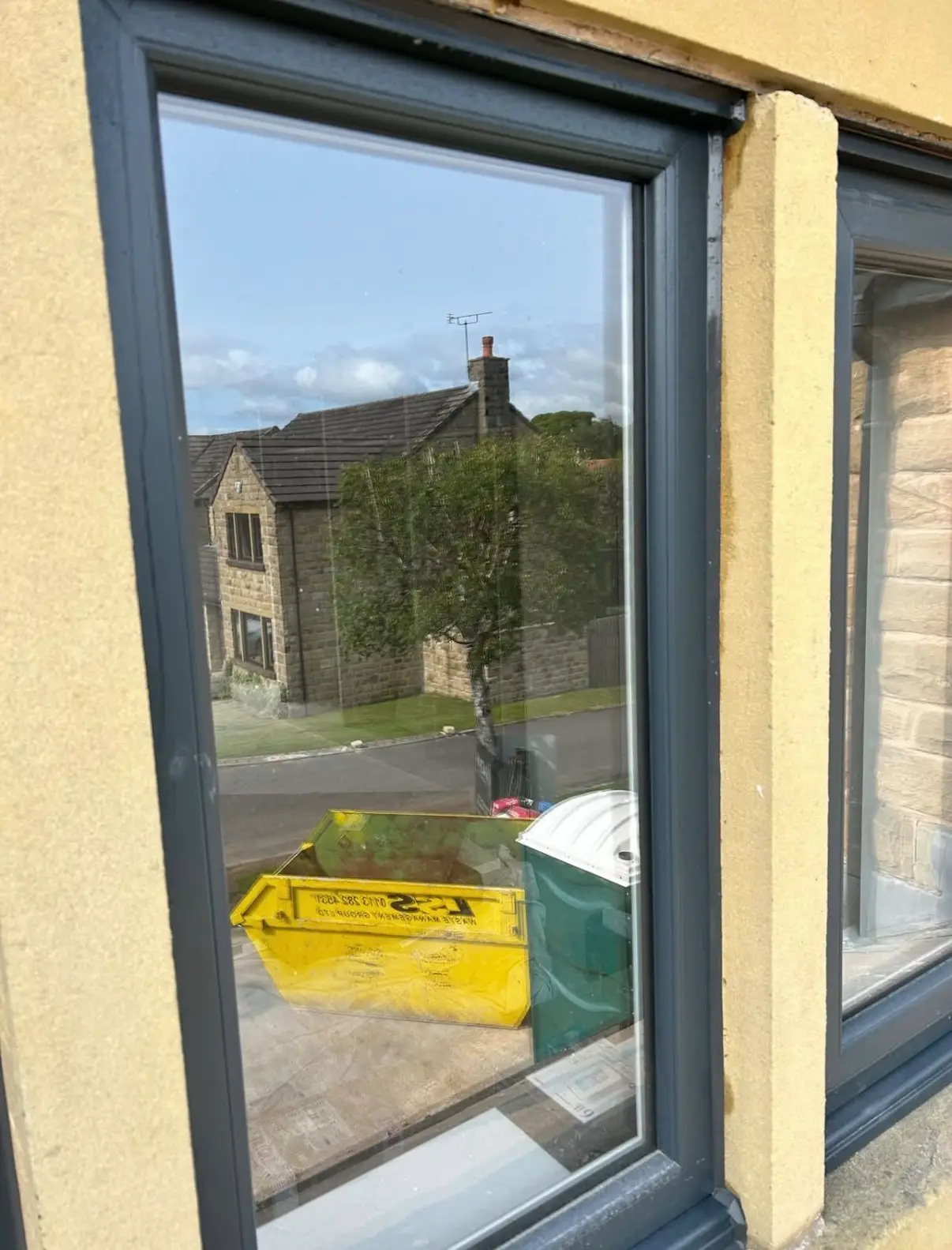 New home windows and door with exterior frame detail